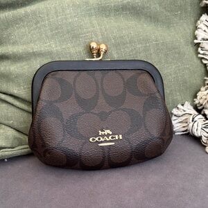 Coach turn lock coin purse